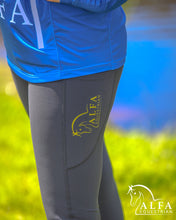 Load image into Gallery viewer, Alfa Equestrian Ladies Endurance Tights - BLACK AND GOLD