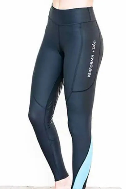 Performa Ride Performa Ride Colour Block Winter Riding Tights – Premium Blue