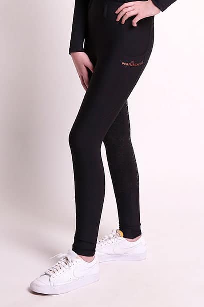 Performa Ride Youth Black Spark Winter Riding Tights – Premium Blue