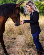 Load image into Gallery viewer, Alfa Equestrian Ladies Endurance Tights - NAVY BLUE
