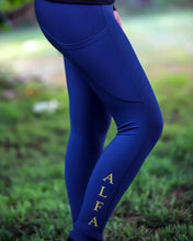 Load image into Gallery viewer, Alfa Equestrian Ladies Endurance Tights - NAVY BLUE
