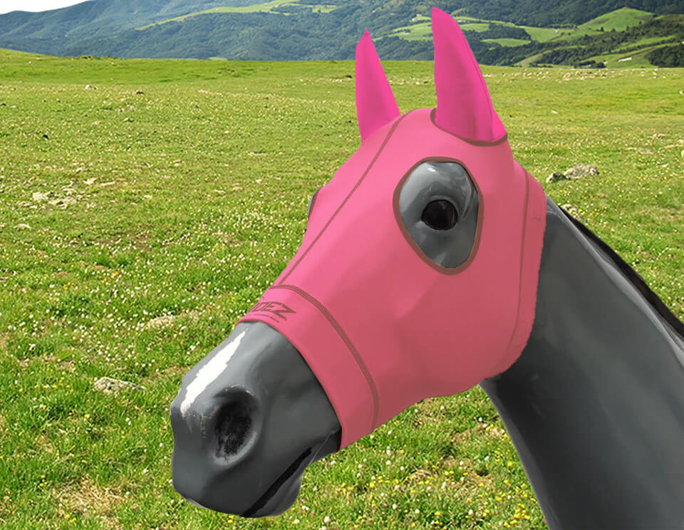 Hidez Equine Compression Hood with Ears - Magenta